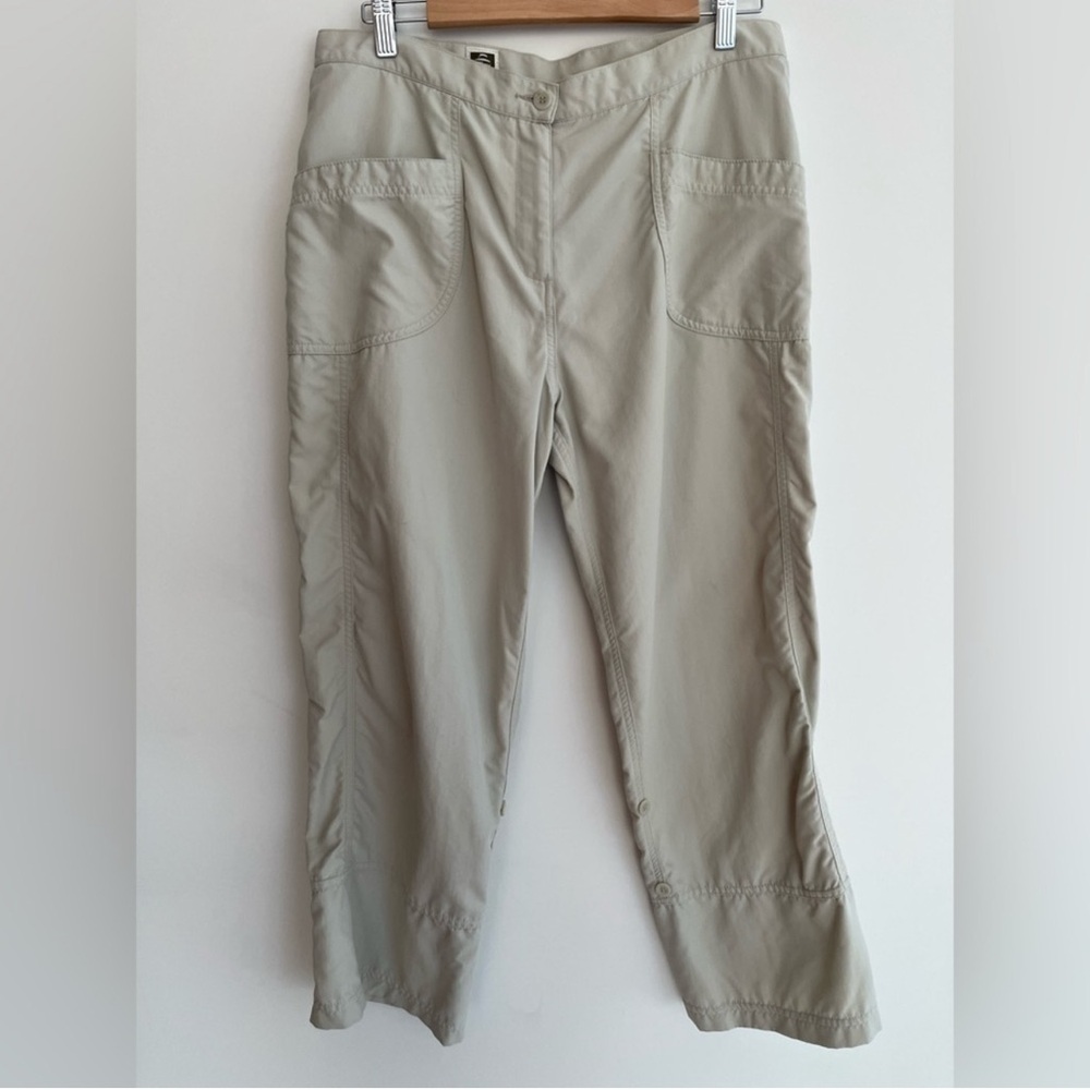 TILLEY Cropped Pants Roll Tab Leg Adjustable Length Travel Hiking Outdoors
